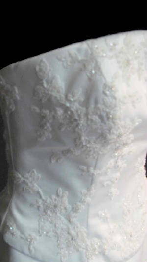 Front bodice of Lila Couture Wedding Gown 50-166 