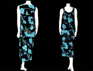 Maxi dress 1509 tourq/blue front and back.